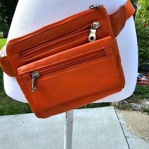 Vintage fanny pack wilson leather orange
